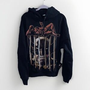 NWT Marvel Deadpool × Wolverine Hoodie Civil Regime Men Medium  Black Pullover